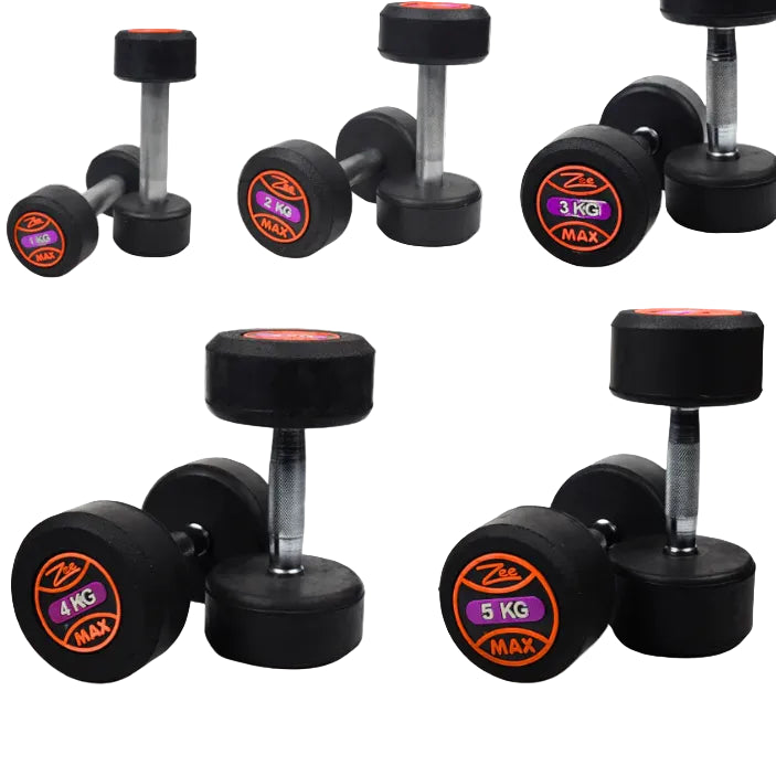 Rubber Coated Dumbbells Zee Maxx 1KG TO 30KG - PACK OF 2